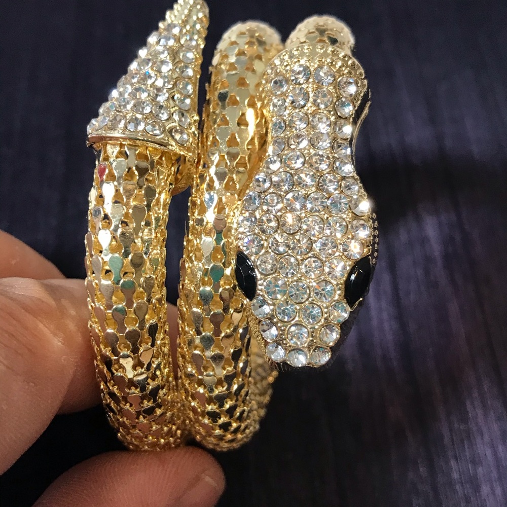 Egyptian snake wrap bracelet w/ rhinestone - Picture 14 of 14